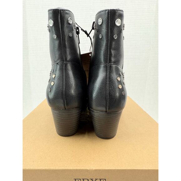 Frye And Co. Synclair Womens Size 6M Black Cowboy Ankle Boots Rhinestone Booties - Picture 7 of 12